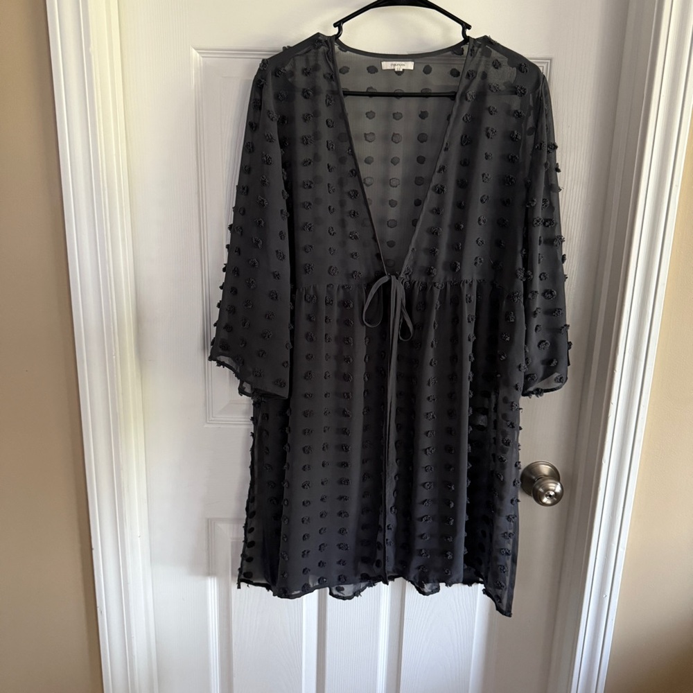Maurices Dark Gray Sheer Swimsuit Cover, Size XL, NWOT